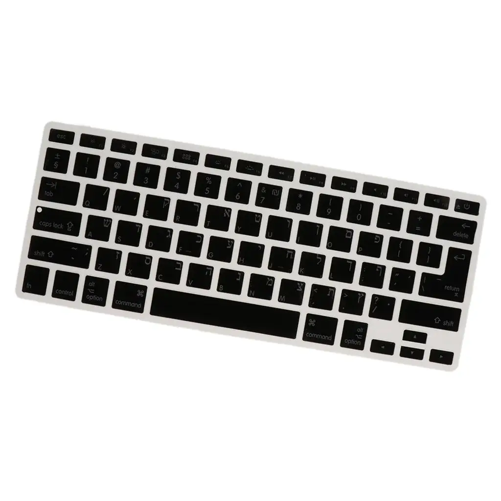 Soft-Touch Silicone Keyboard Protective Skin Hebrew English Keyboard Cover Skin