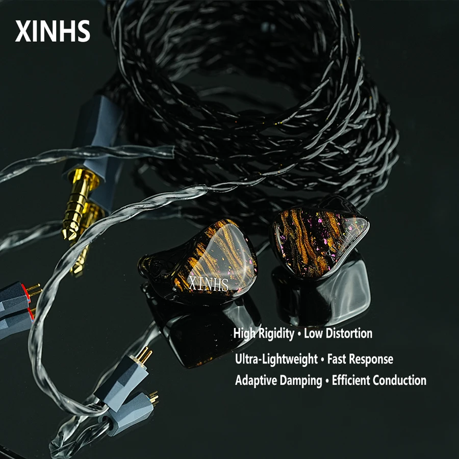 Słuchawki douszne XINHS HS9 Gilded Era z przewodnictwem kostnym + 1BA + 1DD HiFi, przewodowe słuchawki Hi-Fi zapewniające doskonałą jakość dźwięku wokalnego — zdjęcie produktu 3