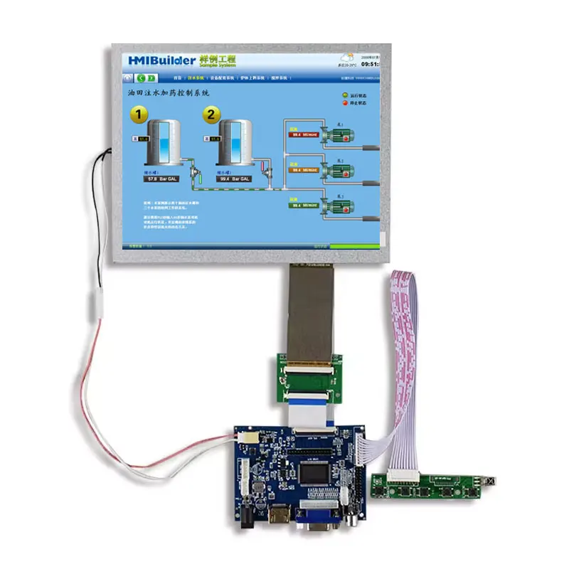 8.4 Inch 800*480 Resolution Brightness 600 TTL Interface LCD Screen HSD084ISN1-A01 Touch Driver Board