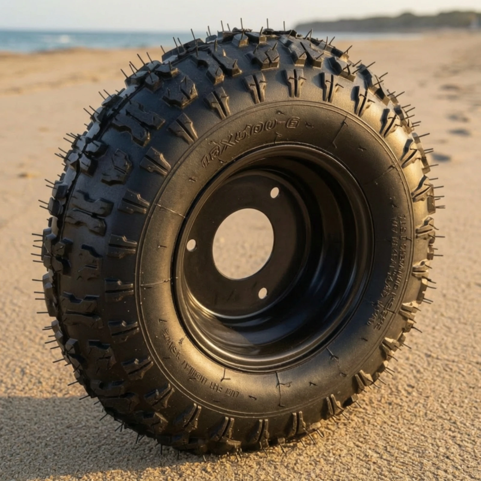 13 X 5.00-6 Tire on Three-Hole Rim Easy to Install Block-Tread ATV Tire Assembly Go Kart Replacement Wheel High Load Capacity