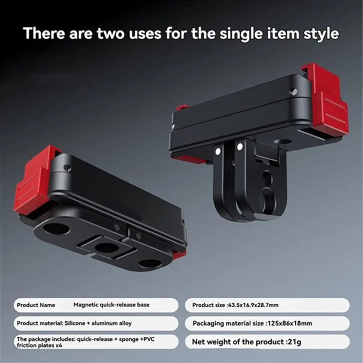 2026 New Magnetic Adapter for Action 6 Quick-Release Foldable Plate Camera Expansion Accessory