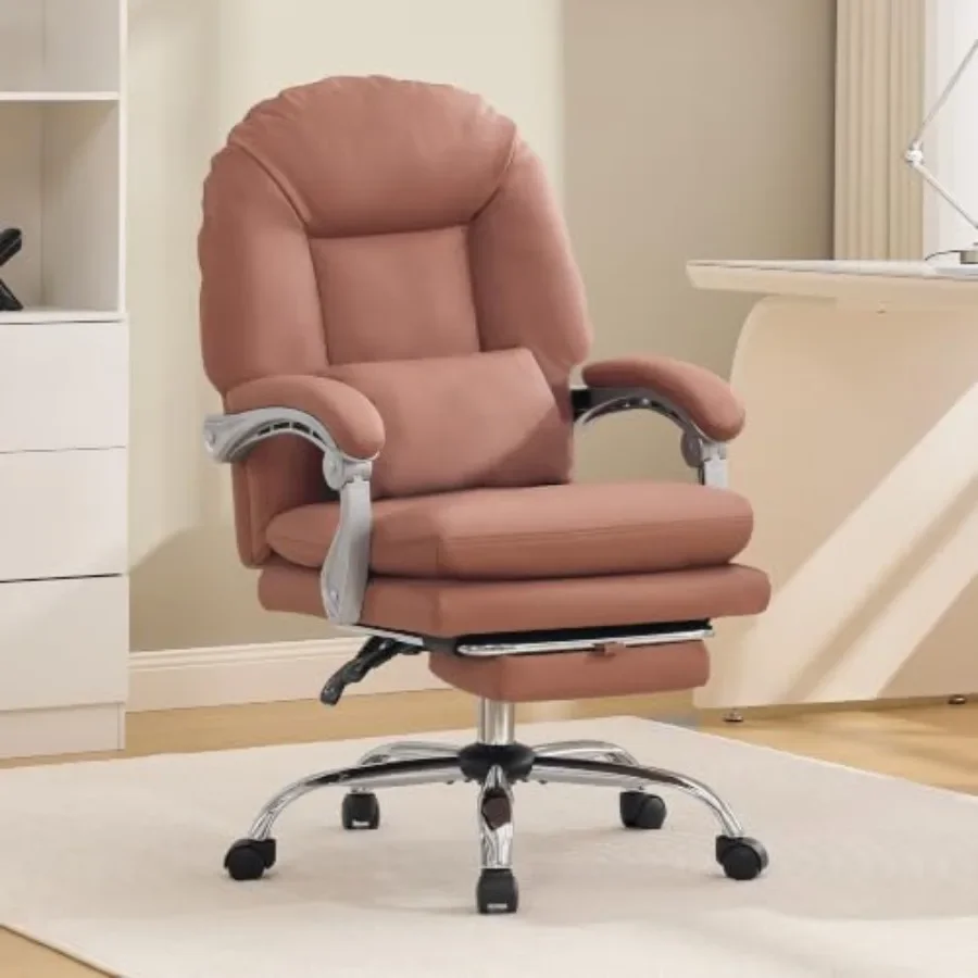 Office chair with footrest, ergonomic criss-cross design, black mesh back, breathable fabric seat, adjustable height and tilt f