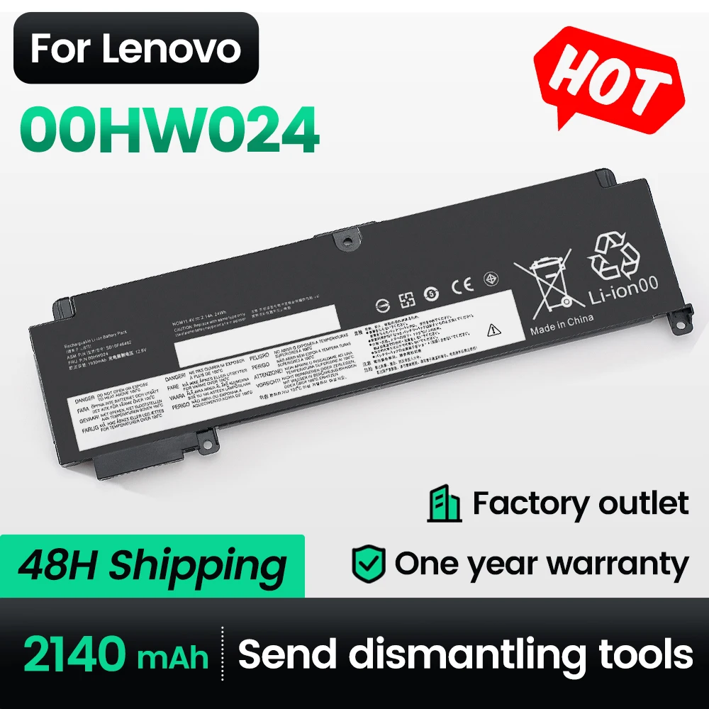 

keyuan 00HW024 New 01AV405/00HW022/01AV406/01AV408 Laptop Battery For Lenovo ThinkPad T460S/T470S series 2050mah