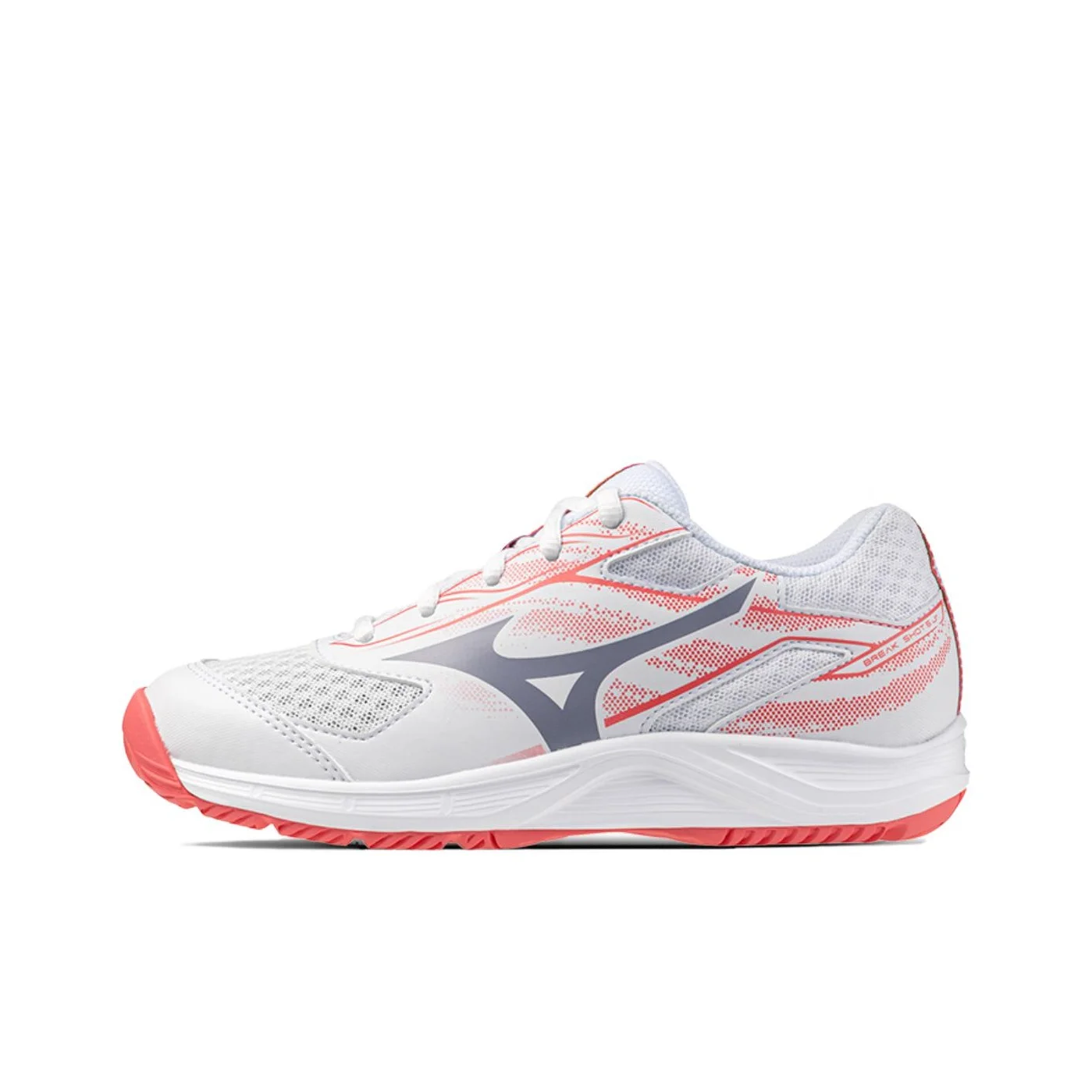 Mizuno BREAK SHOT 5 Jr.AC General Training Cushioning, Wear Resistant Tennis Shoes Unisex White Orange 61GA255561