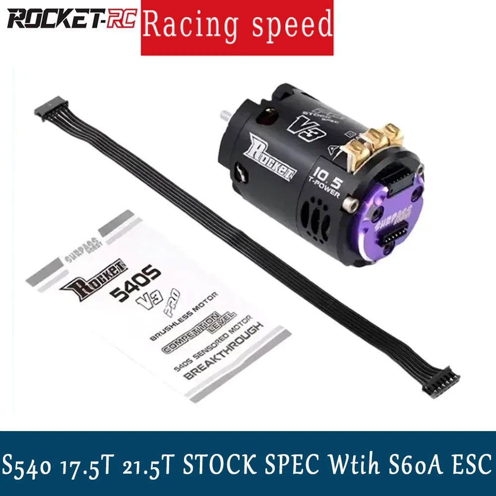 

Surpass Hobby Rocket 540 V3 Brushless Motor 5.5T-21.5T High Speed Sensored 1/10 1/12 Scale F1 Drift RC Car Modified Competition