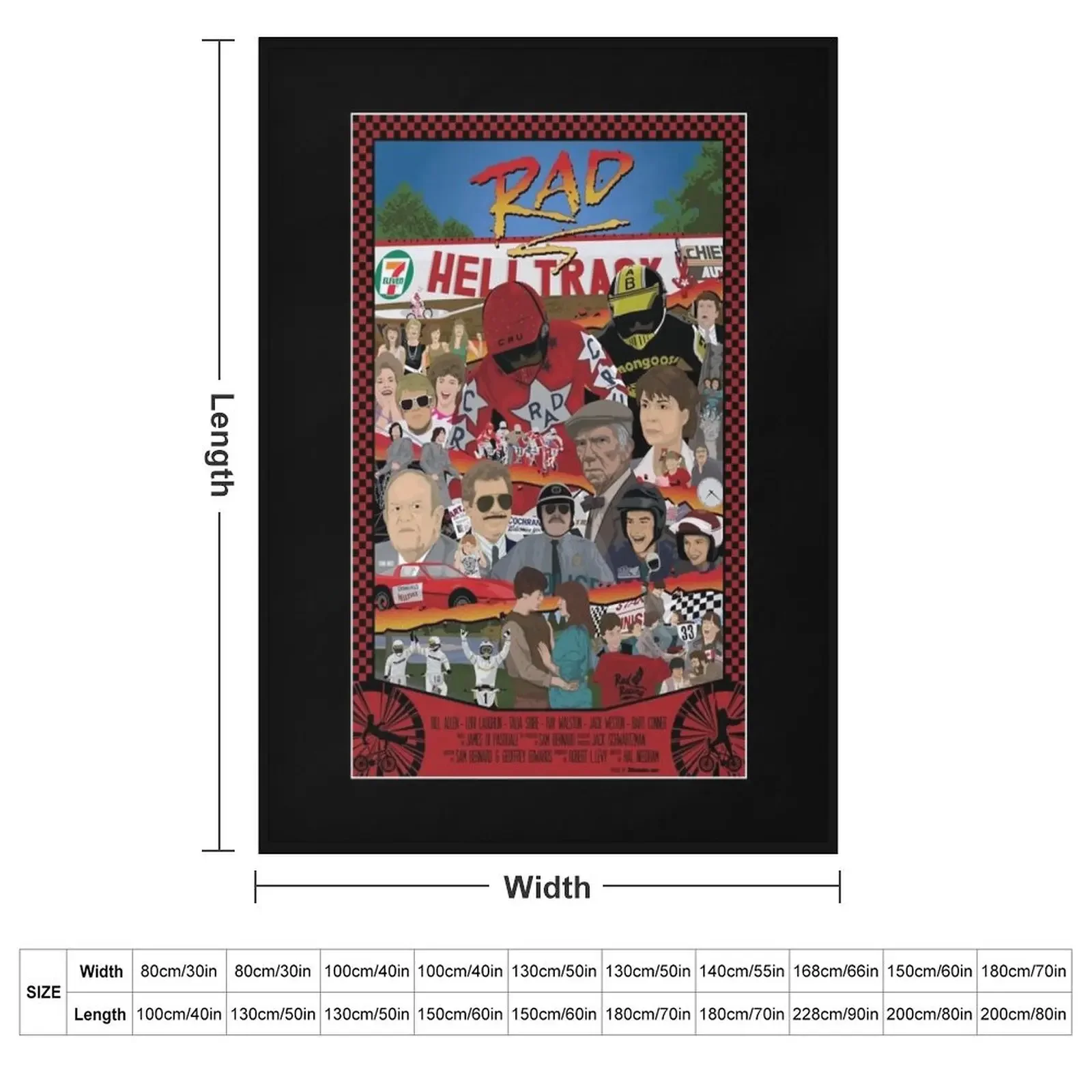 RAD Poster - BMX Tribute - Full Color - All Cast Throw Blanket Plaid on the sofa Nap Giant Sofa Cute Blankets