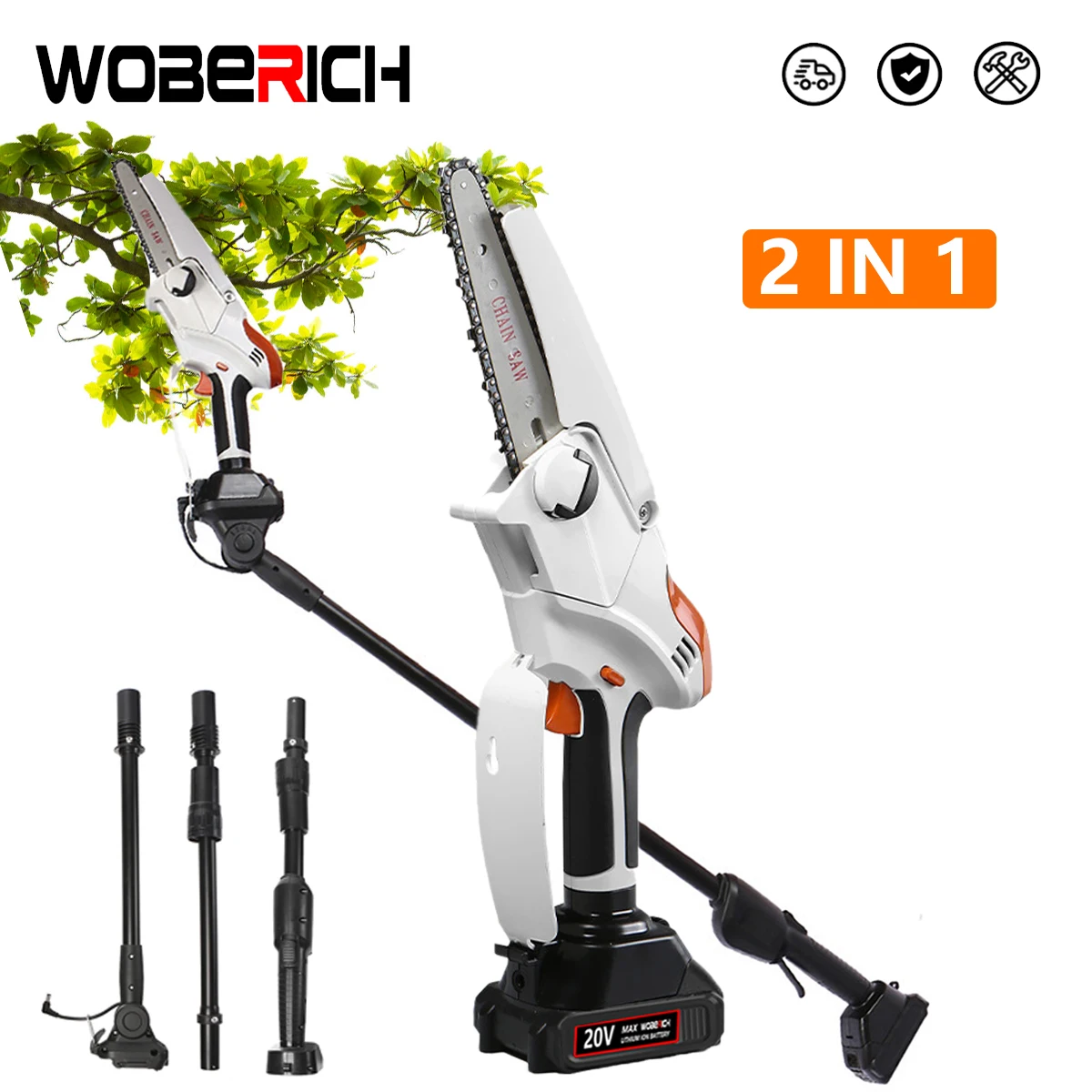 

Telescoping Electric Pole Electric Chainsaw Cordless Garden Tree Pruning Tool High Branch Saw for Makita 18V Battery