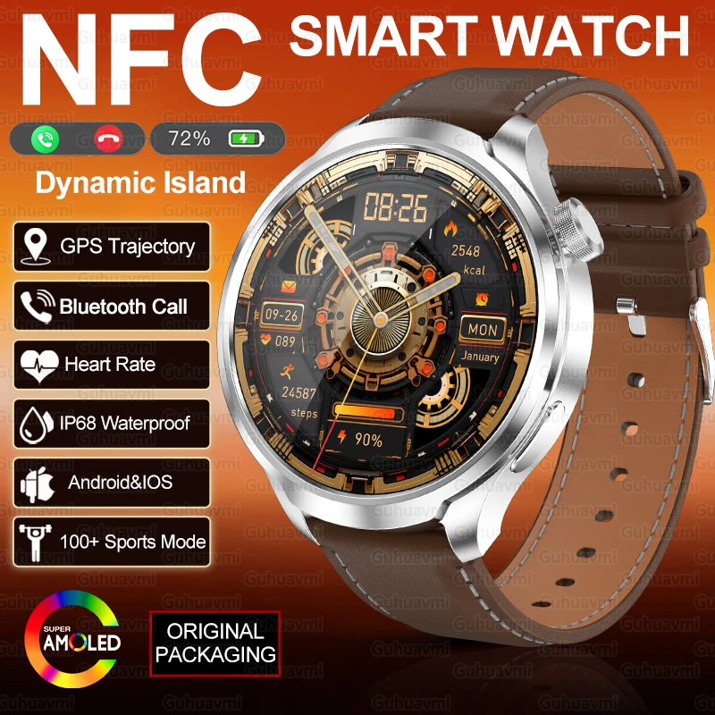 

Brand Original Smartwatch 1.85''Large Screen GPS Trajectory NFC Bluetooth Call Heart Rate IP68 Waterproof Sports Smart Watch Men