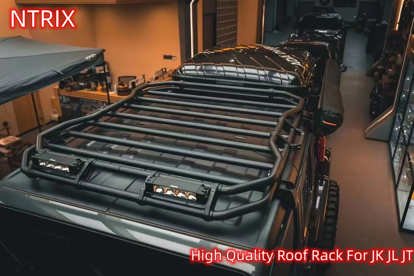KQX High Quality Roof Rack Luggage Carrier Camping Roof Platform For Jeep Wrangler JK JL JT 2007+ L1041