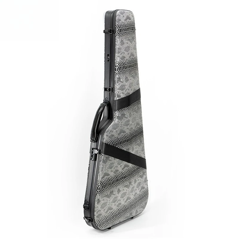Guitar Case, High-End Fiberglass, Shockproof and Crush-Resistant, for Electric Guitar, Gray, Addams-E Style