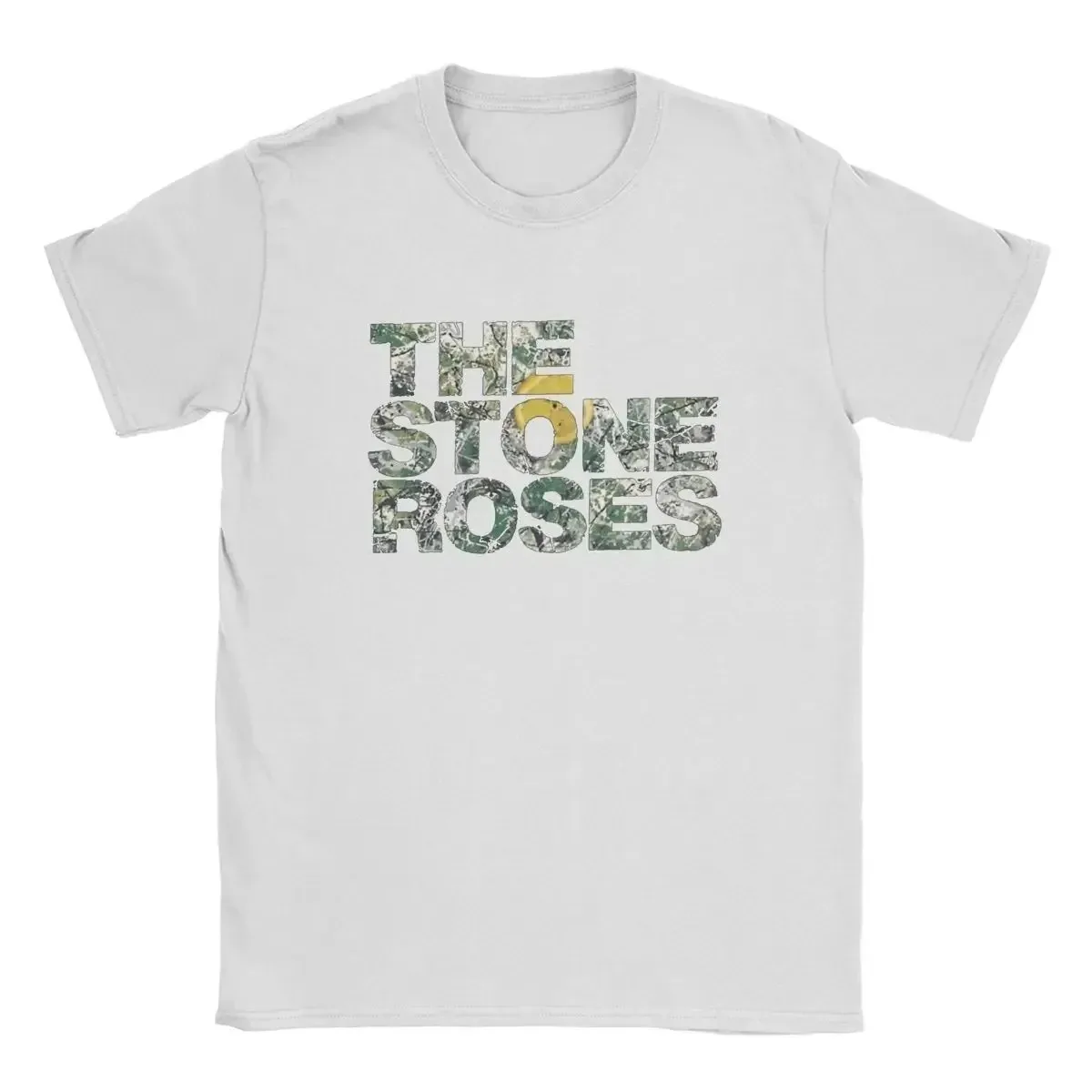 The Stone Roses Logo T Shirts for Men Pure Cotton Funny T-Shirt Round Neck Christmas Tour Tee Shirt Short Sleeve Clothing Summer