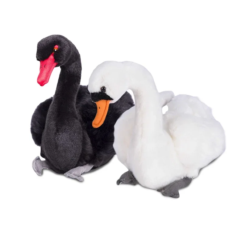 בובת ברבור שחור לבן בובת ברבור צעצועים צעצועים חמודים בעלי חיים חמוצים ילדים צעצועים תפאורה בית קישוט אביזרים צילום