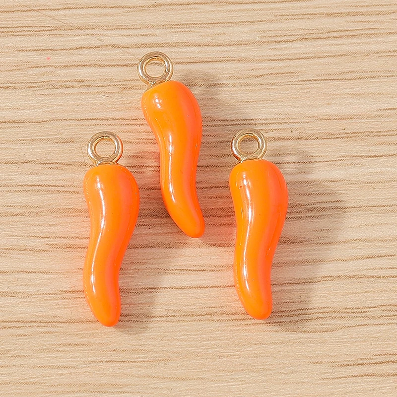 10 Stück 5x19mm süße bunte Harz Chili Pepper Charms Anhänger für Schmuckherstellung Ohrringe Halsketten Armband DIY Bastelbedarf – Detail 7