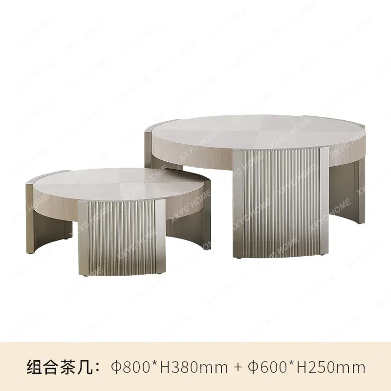 CC1820Coffee Table Living Room Home Light Luxury Small Apartment Size round Coffee Table Combination Advanced Artistic Sense