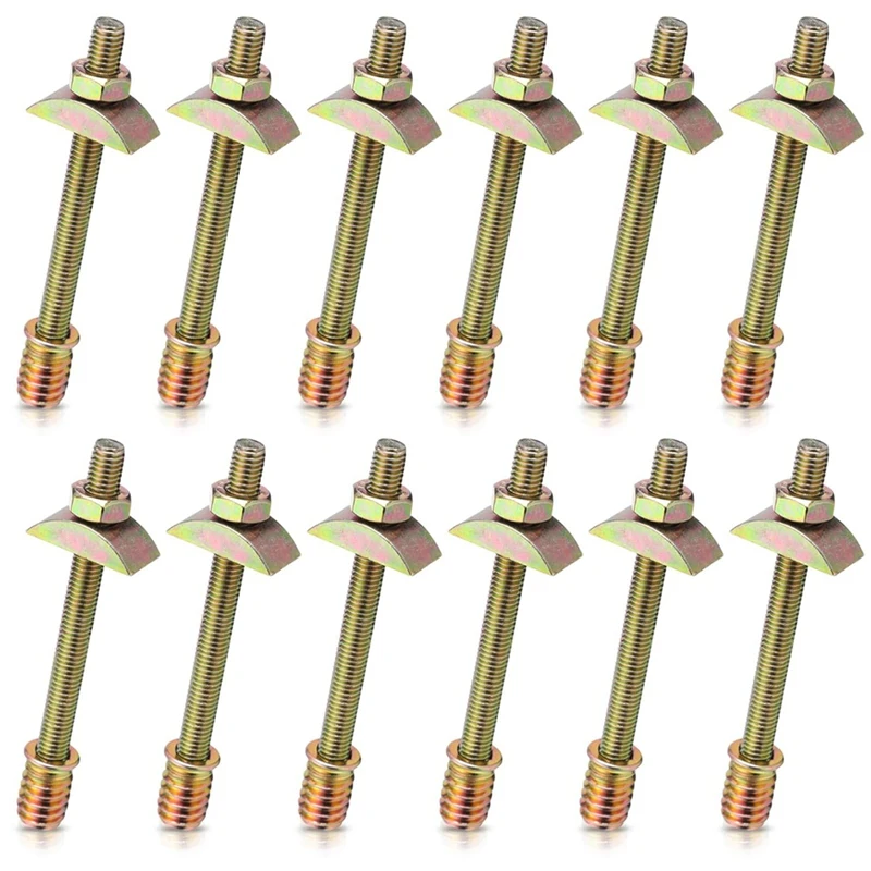 12PCS Bed Frame Hardware Connector Kit M8x100 Mm Panel Furniture Wardrobe Four-I N-One Connectors Fittings,Bed Assembly