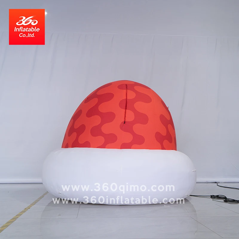 Custom Designed Giant Cartoon Christmas Hat Mascot Inflatable Advertising For Events & Parties With Blower Included
