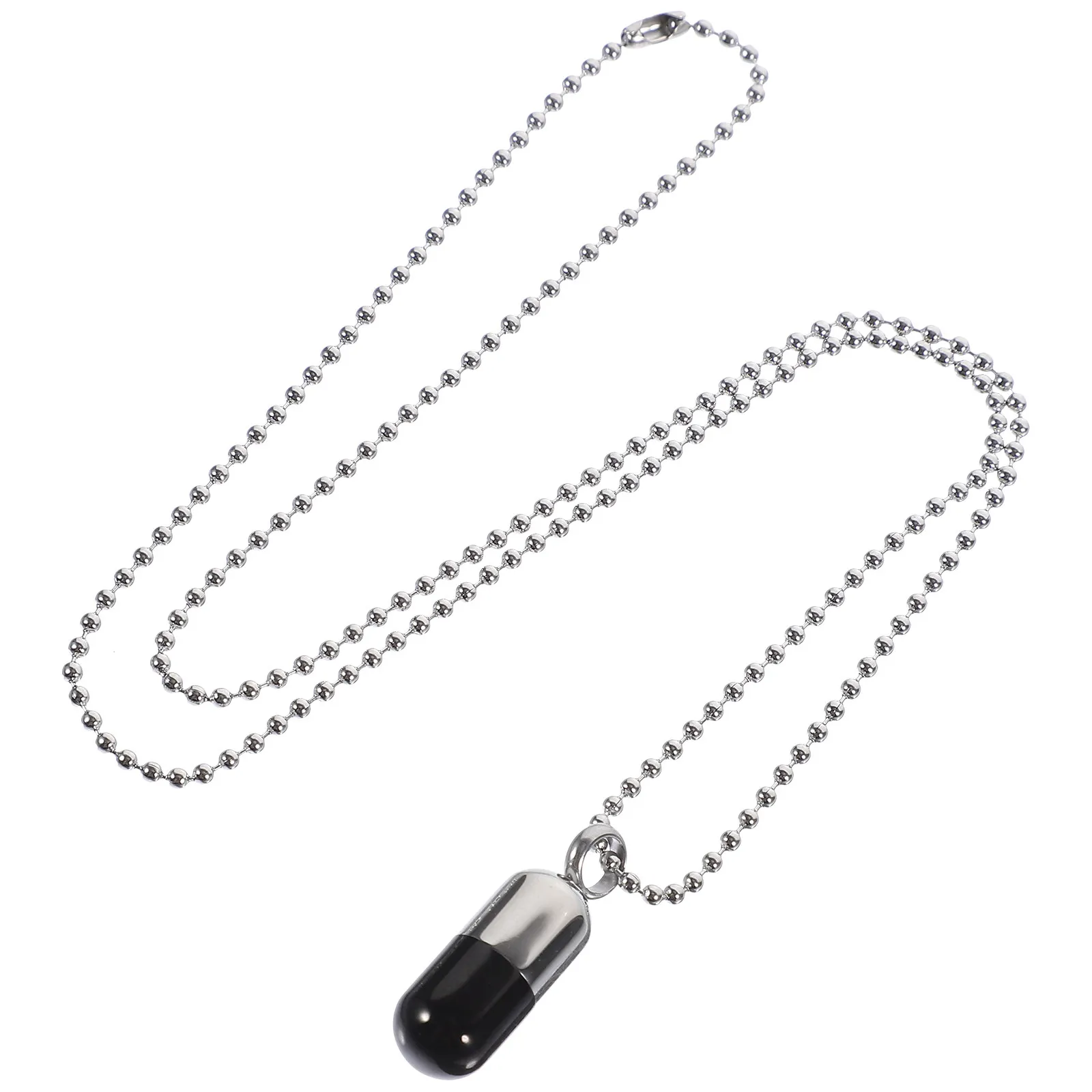 Openable Titanium Steel Pendant Necklace with Capsule for Pills, Dried Flowers or Fetal Hair – Gift for Loved Ones