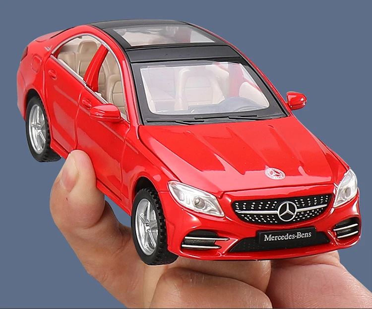 

1:32 Mercedes Benz C260L Alloy Diecast Model Toys Cars Sound Light Pull Back Metal car for Boy Gifts