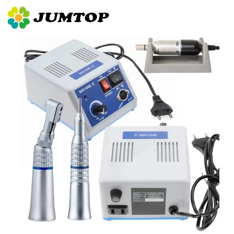 

JUMTOP Dental N3 Lab Micromotor Machine, Polishing Low Speed Contra Angle Handpiece, 35000 RPM E-type Electric Motor