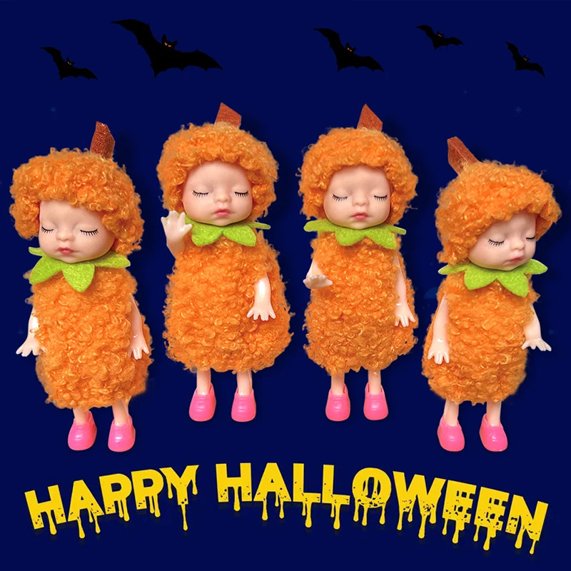 3Pcs Creative Halloween Pumpkin Elf Doll Funny Cute Baby Decoration Pendant Children Home Room Small Dolls Lovely Holiday Gifts