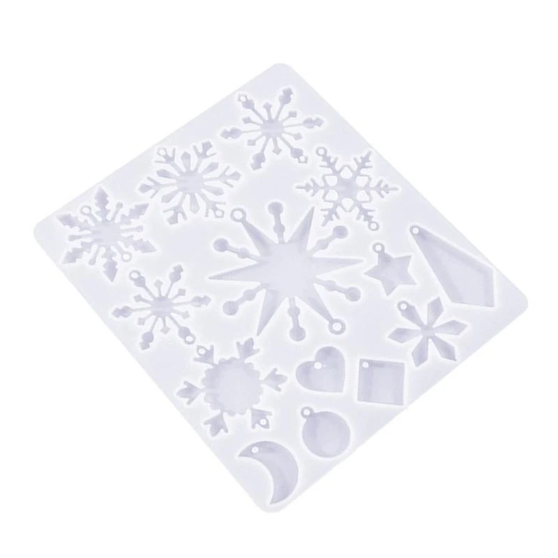 

Snowflake Silicone Mold Christmas Pendant Epoxy Resin Mould for Keychain Keyring Charm Earrings Molds Home Decors