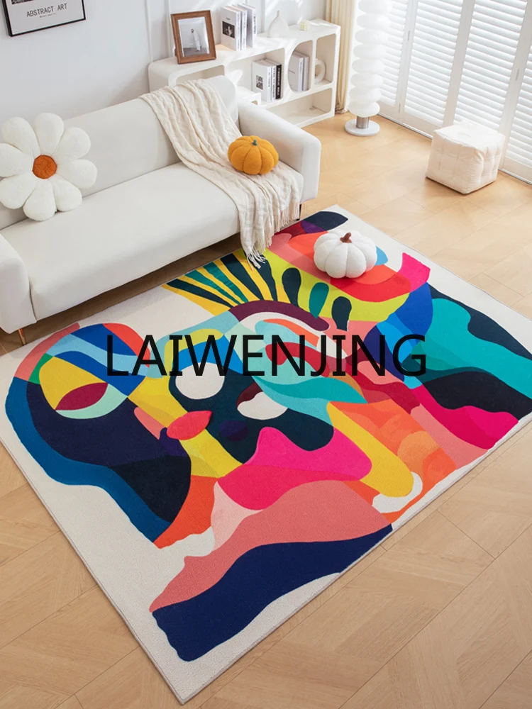 Art Color Living Room Carpet Dopamine 2024 New Sofa Table Carpet Bedroom Bedside Mats Easy to Care