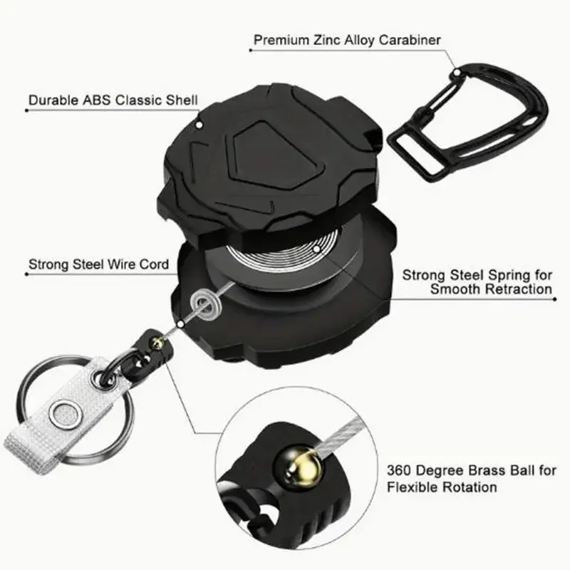 Clip para carrete de insignia, cubierta para tarjeta de crédito, funda para tarjeta de autobús, soporte retráctil para insignia, Clip para insignia, soporte de identificación resistente 2025