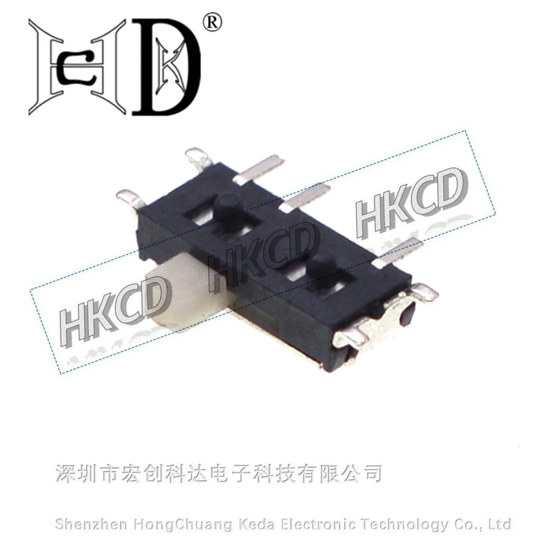 10 قطعة 7 دبوس مفتاح منزلق صغير On-OFF 2 موقف مايكرو الشريحة تبديل التبديل 1P2T H = 1.5 مللي متر مصغرة الشريحة الأفقية التبديل SMD SMT #2