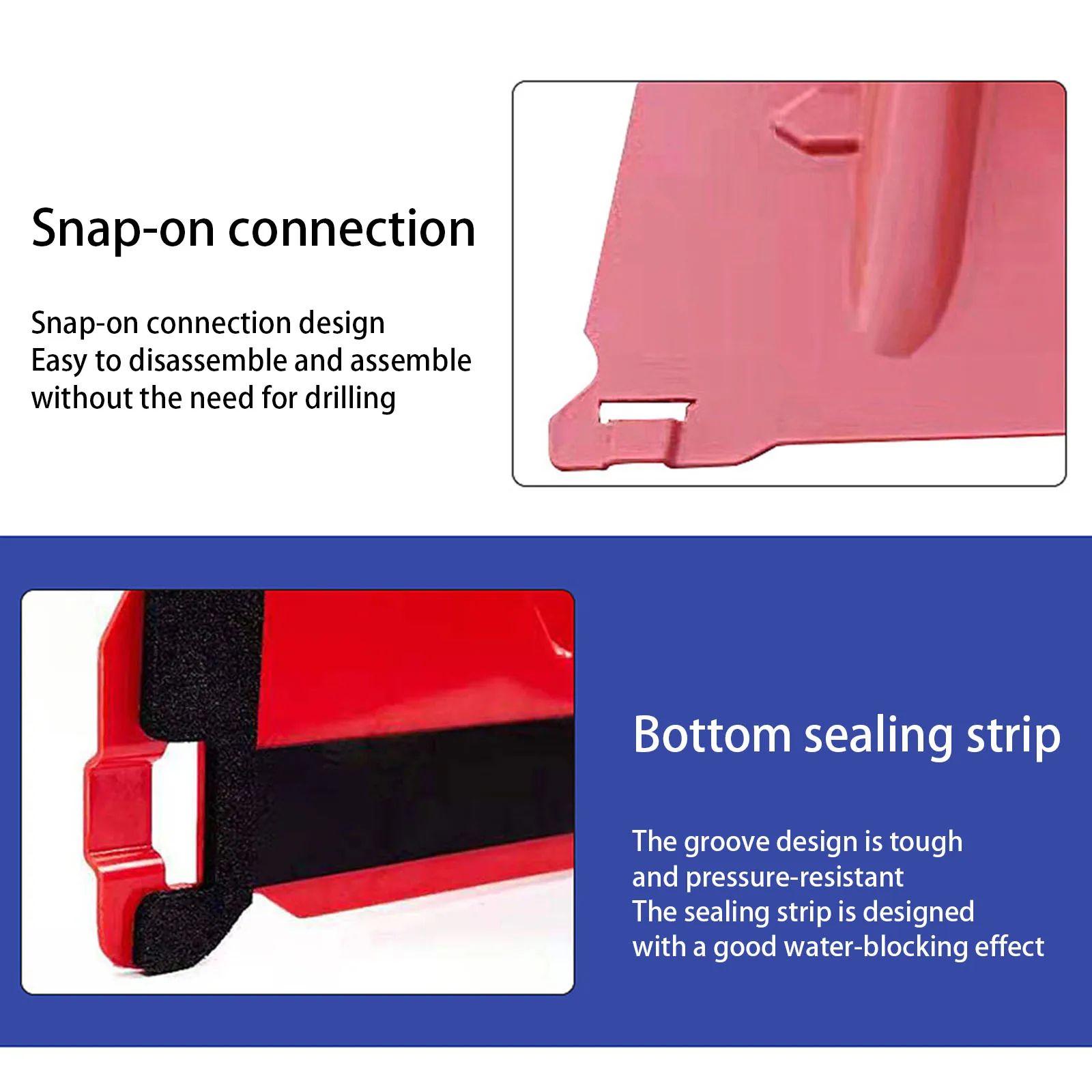 แผงกั้นน้ำท่วมพลาสติก ABS ขนาด 52 ซม. 6 ชิ้น สำหรับป้องกันน้ำท่วม ติดตั้งง่าย ใช้กับอ่างเก็บน้ำ ทางหลวง