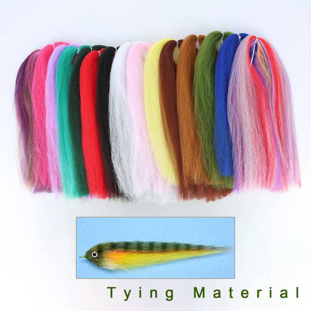 2Packs Multi-colour Soft EP Silky Fiber Light Fluffy Minnow Baitfish Streamer Fly Tying Materials Fly Bait Long Hair Fiber