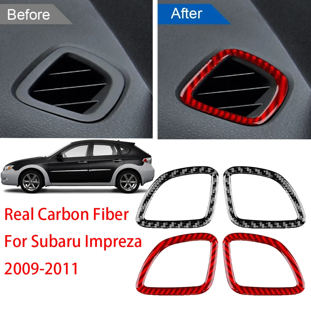 

Carbon Fiber Air Outlet Frame Trim Defogger Vent Cover Stickers For Subaru Impreza 2009-2011 Car Interior Decoration Accessories