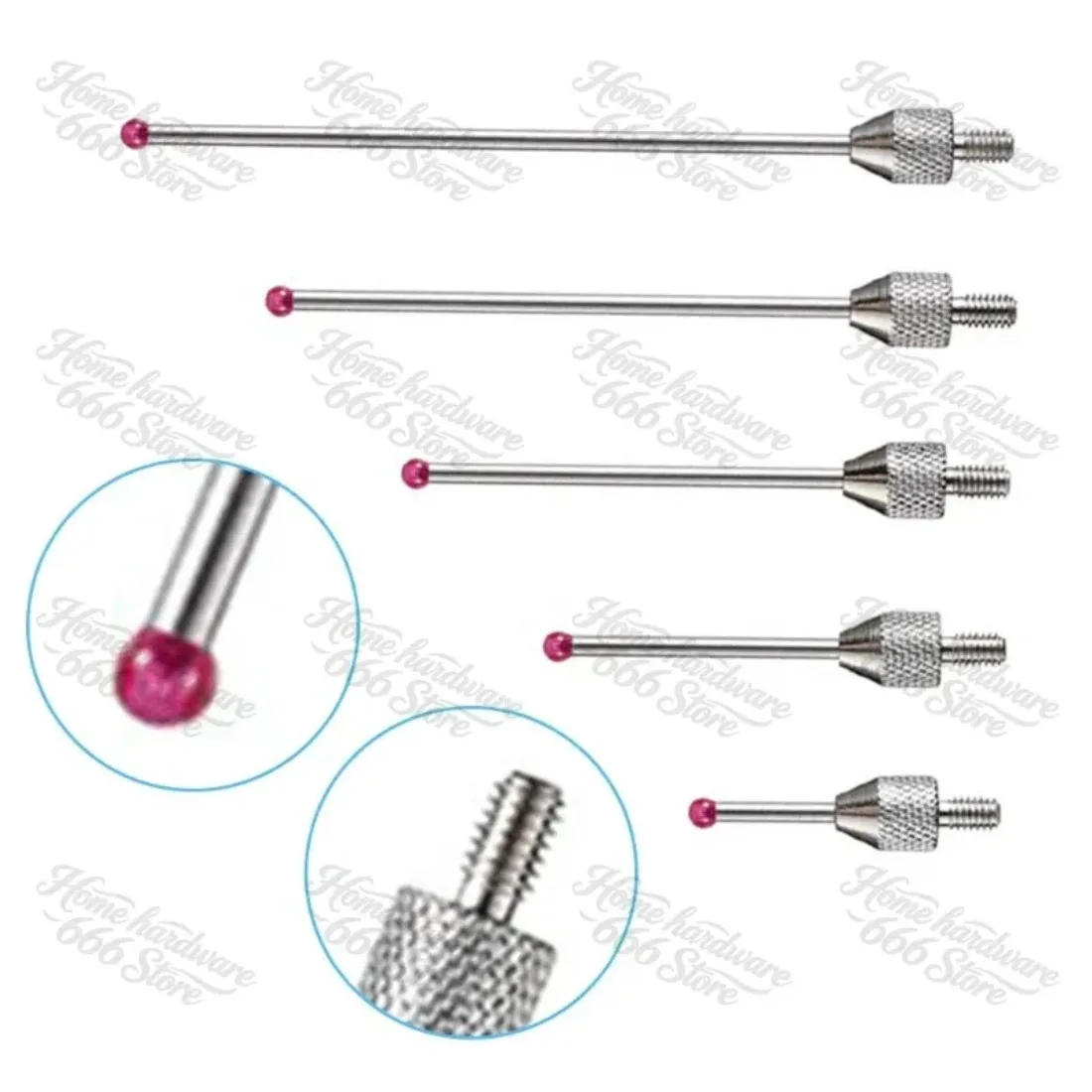 1pc M2.5 CNC Probe Measuring Head 2mm Stylus Ball Porcelain Shaft 10-50mm CNC Probe Head Porcelain Shaft Touch Probe Tools Parts