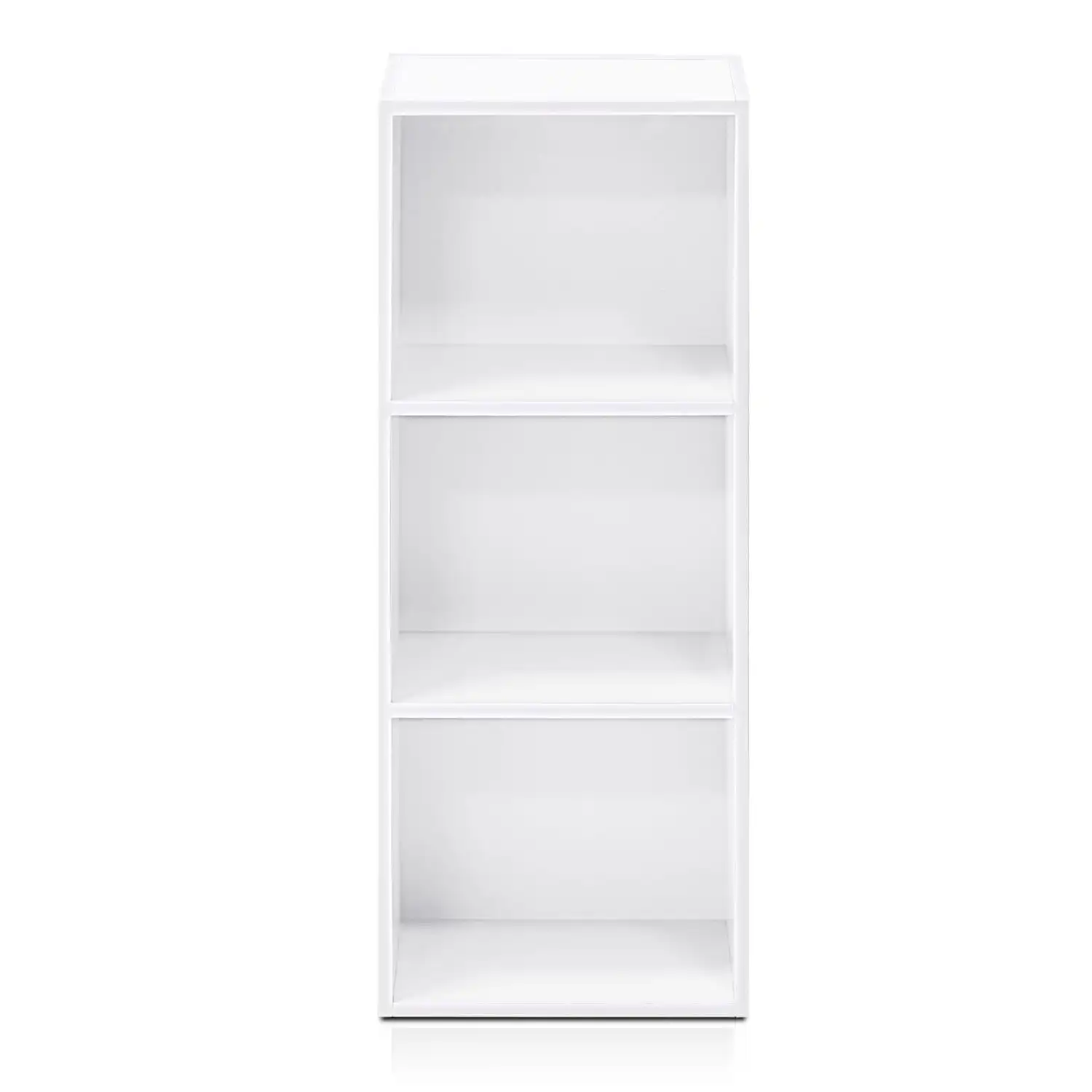 11003WH 3 - Tier Open Shelf Bookcase, White Color - 12