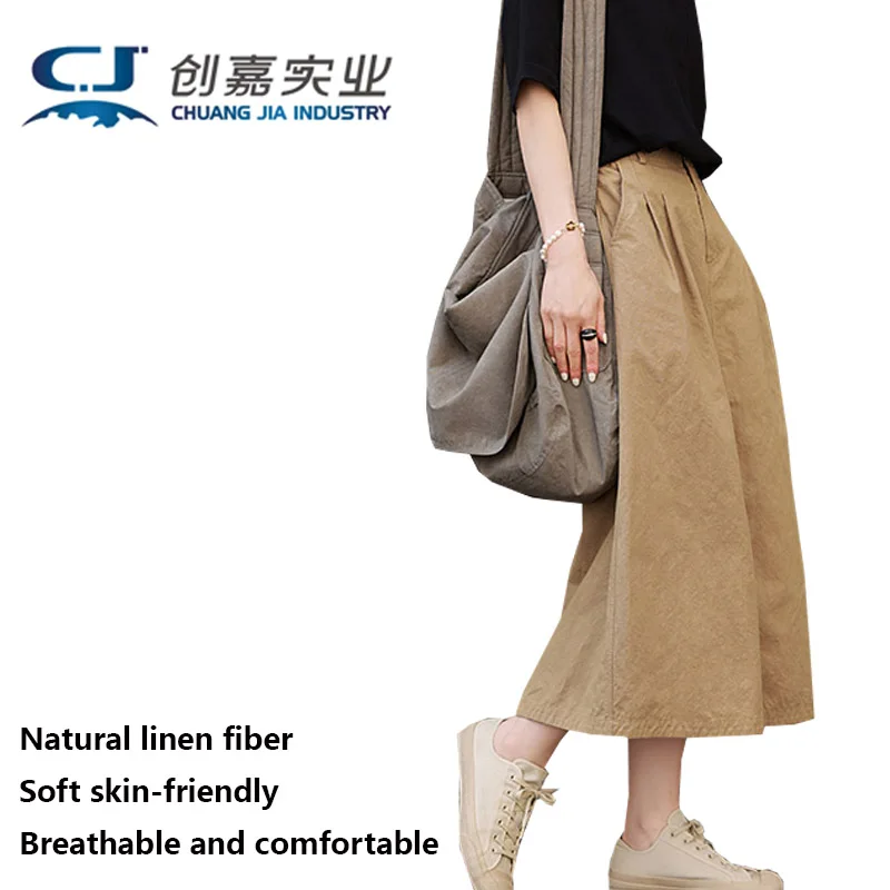 

100% Natural Pure Linen Women's Half-length Skirt, Simple and Versatile, Fashionable Women's Clothing, Cool and Breathable