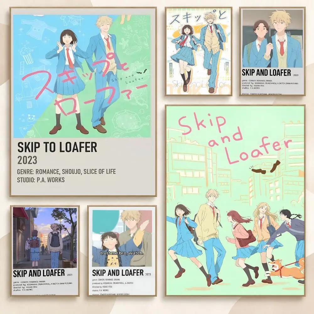 Skip and Loafer Manga Anime Retro Character Fan Series Poster Contemporary Wall Art Print for Bedroom & Living Room, Unframed