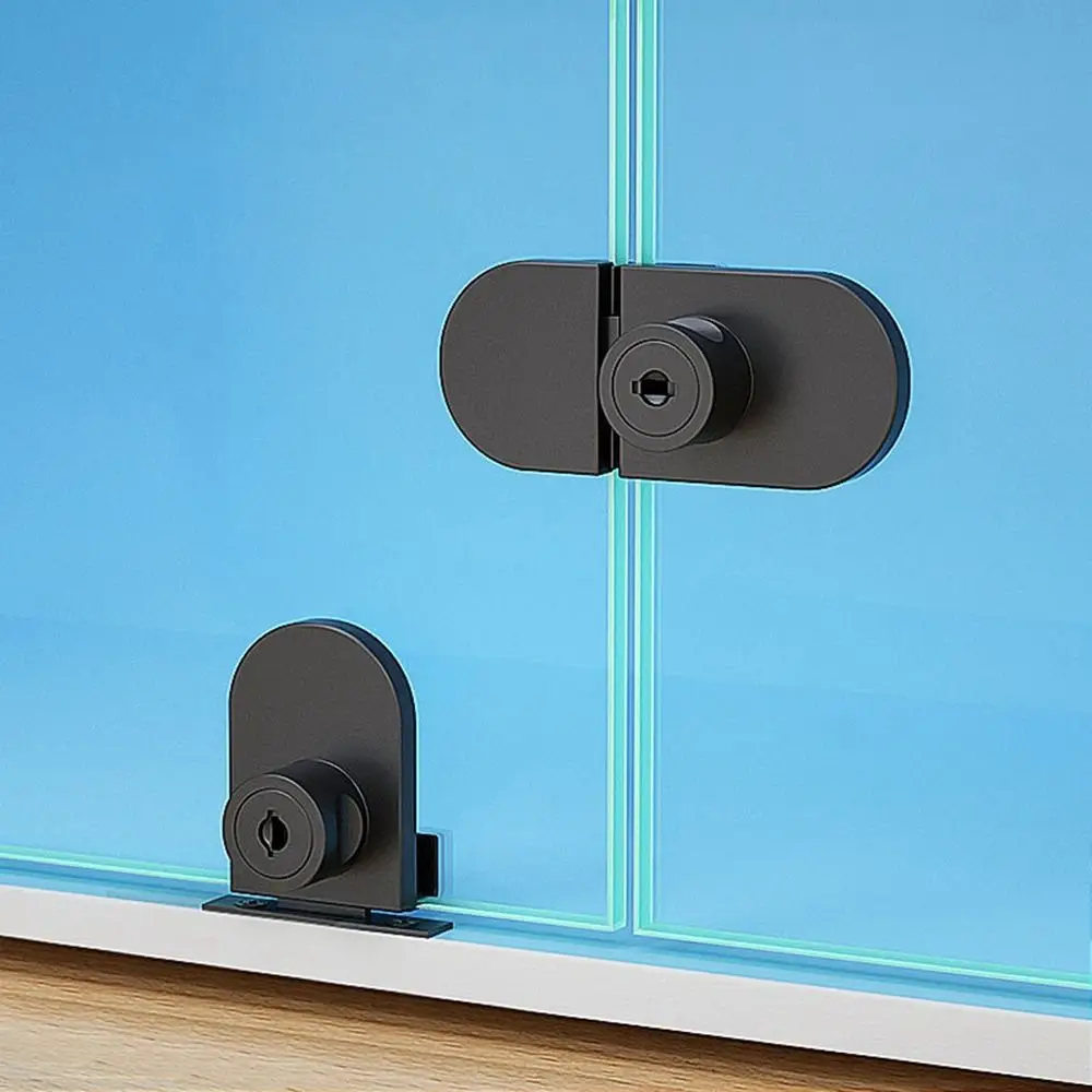 Glass Display Cabinet/Showcase Locks Zinc Alloy Single/Double Door No Need Drilling Easy To Install Home Tool
