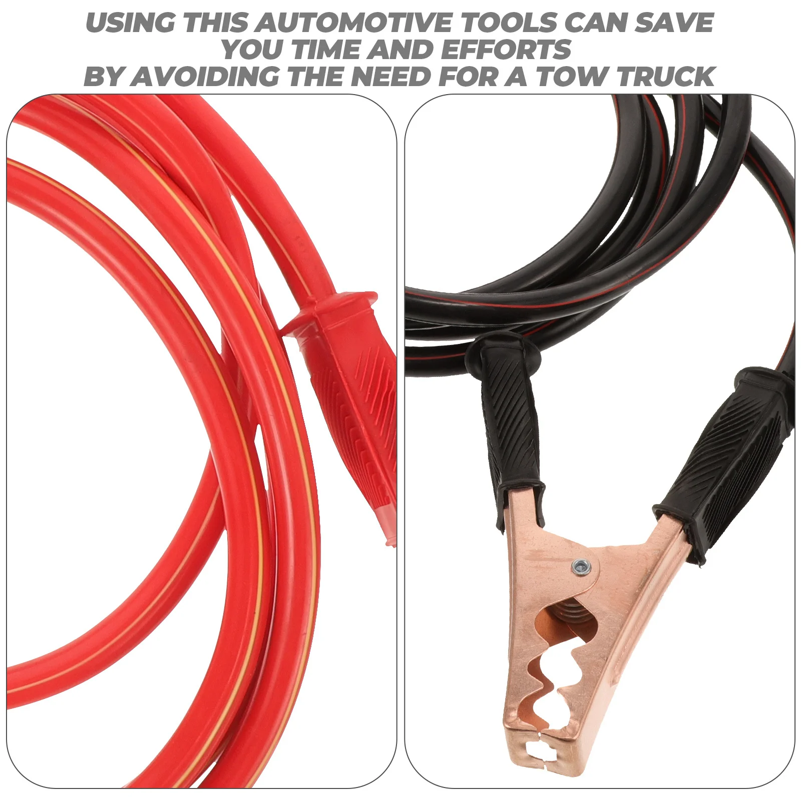 

2Pcs Jumper Cables Heavy Duty Emergency Vehicle Booster Line Clamp Car Cable 3 Meters Reliable Jump Starting