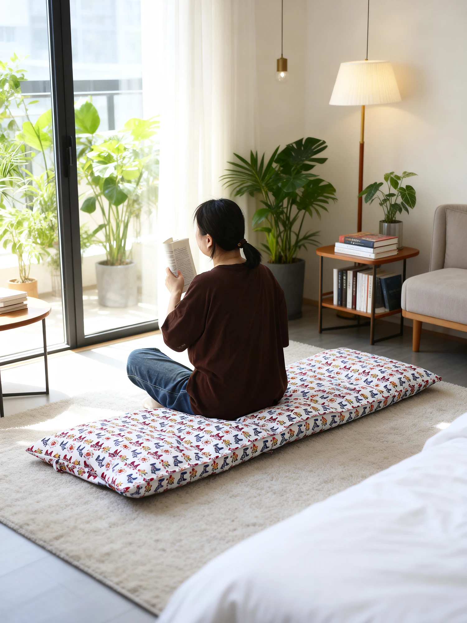 

Утолщенный складной напольный мат татами, мягкий коврик для офиса, студенческого общежития, домашнего использования, портативный и теплый мат татами из ПП-хлопка