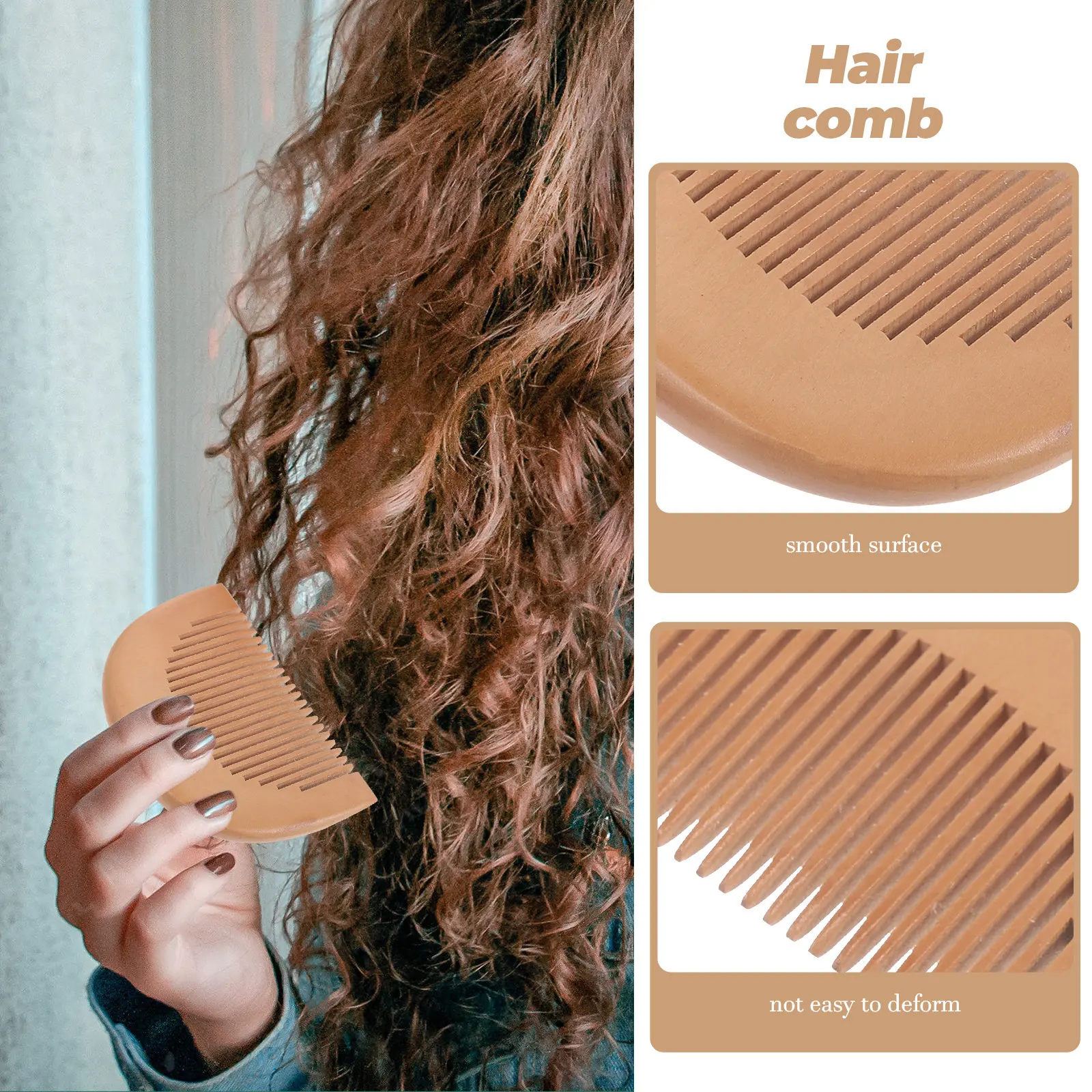 2Pcs Wool Brush Comb Set for Babies Daily Hair Care Detangle Stimulate Circulation Soft Baby Bathing Brush Natural Wooden Handle