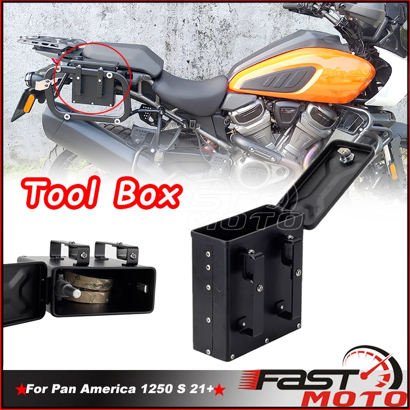 

Motorcycle Toolbox Right Side Mount Storage Case Tool Boxes Aluminum FOR HARLEY PAN AMERICA 1250 S RA1250 S PANAMERICA1250 21-UP