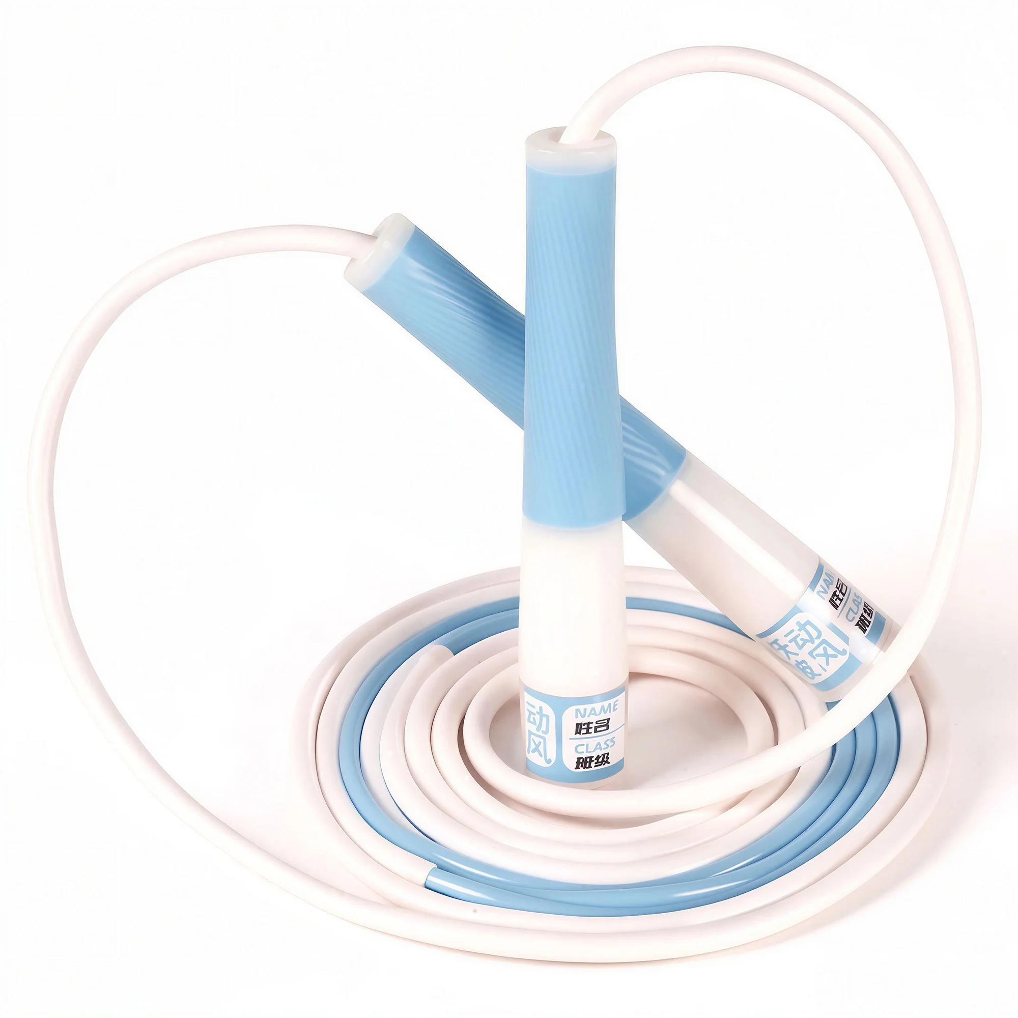 YUEDONG Kids Skipping Rope with Name Tag Slot, Non-Slip Handles, Adjustable Length, Tangling-Free & Wear Resistant for Primary School PE Class & Home Fitness 2.4M/2.8M