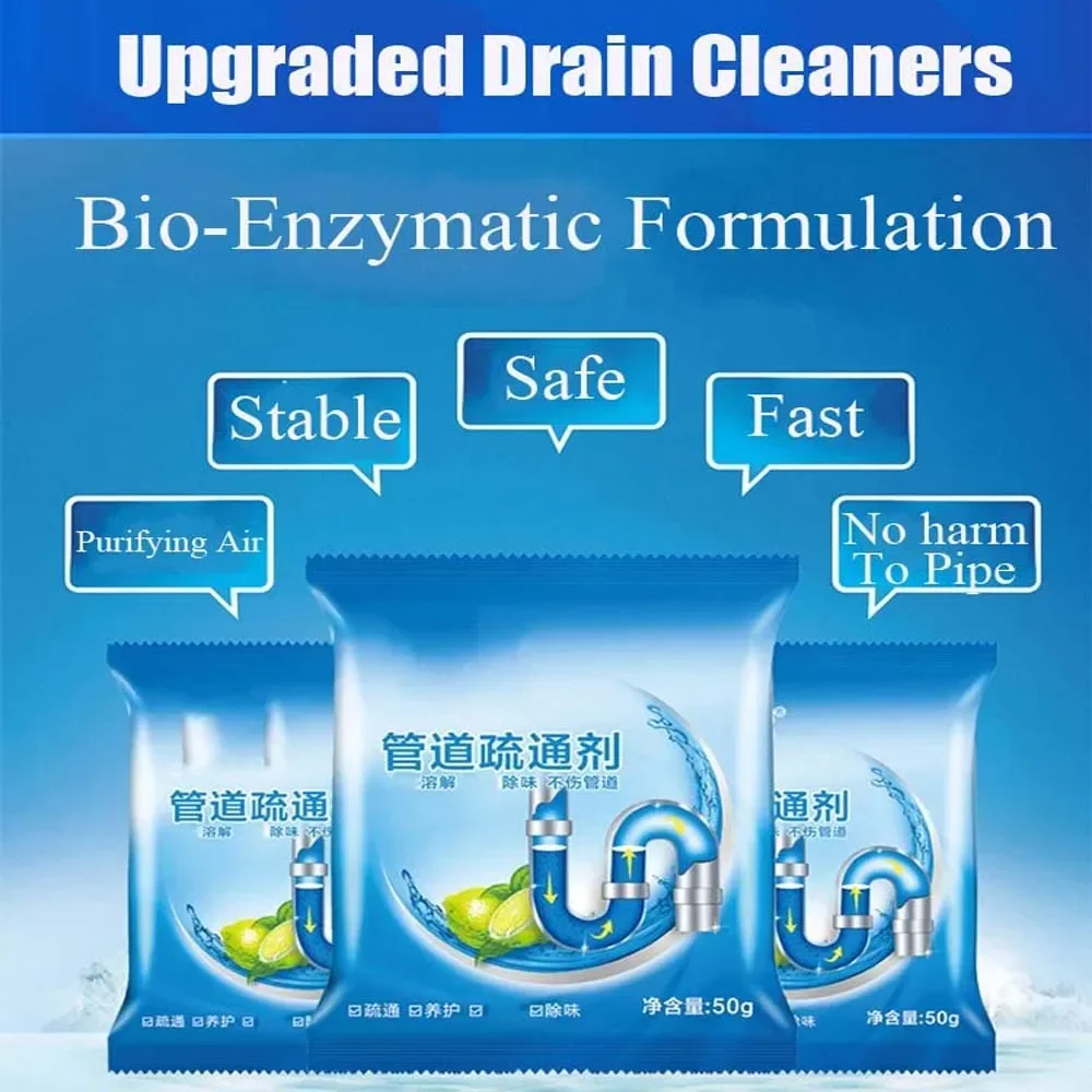 Strong Drain Cleaners Pipe Dredging Agent Kitchen Water Piping Sewer Toilet Closes Tool Cleaning Deodorant Chemicals Dredge Sink