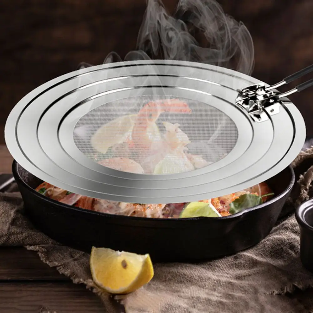

Kitchen Gadget Foldable Handle Oil Splash Screen Stainless Steel Rust-proof Oil Filter Net Mesh Oil Shield Guard Cooking