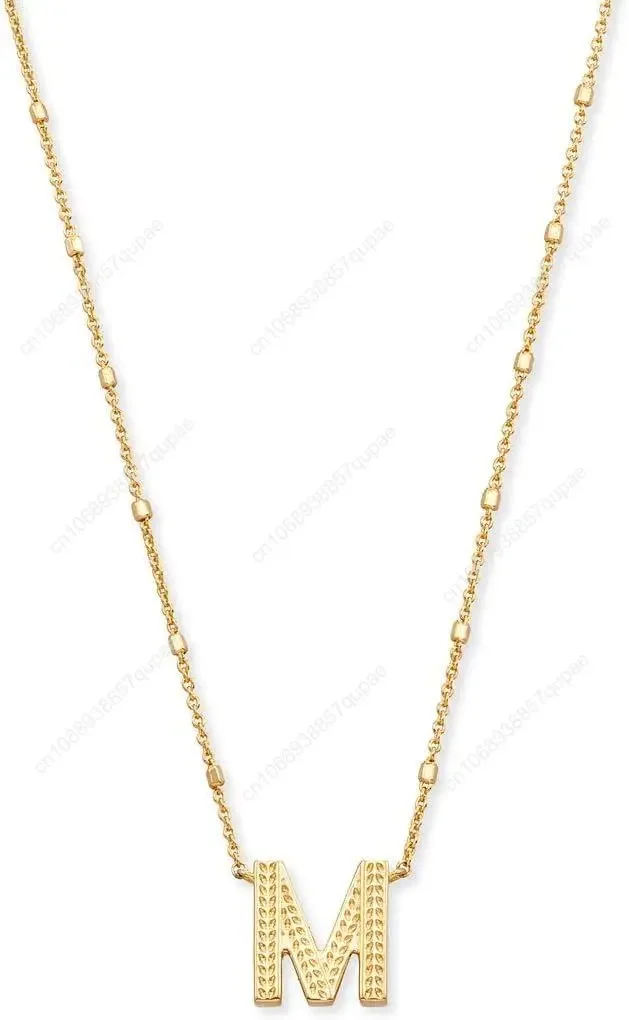 Ожерелье с подвеской в виде букв A-Z для женщин, модные украшения, латунь с покрытием из 14-каратного золота