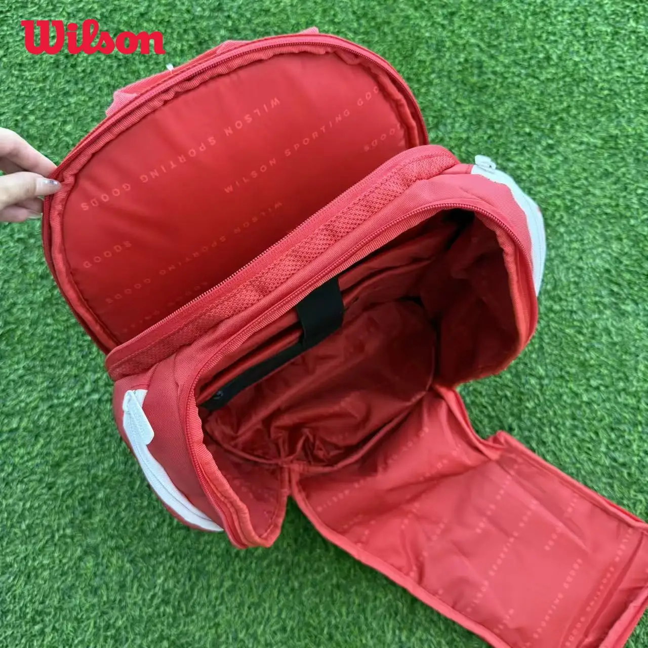 Wilson New 2025 Super Tour Red Backpack Large Capacity Sports Tennis Racquet Bag with Separate Shoe Compartment WR8036901001