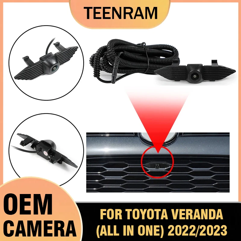 

TEENRAM AHD 1080P 150° Fisheye Vehicle Front View Camera For Toyota 2022 2023 Veranda Night Vision Parking Monitor Camera