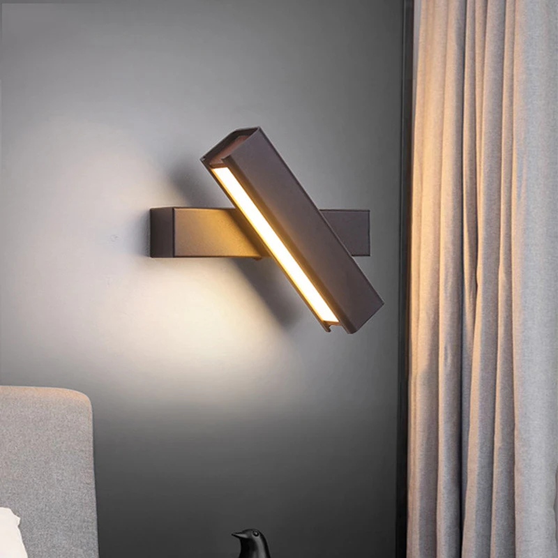 

LED Simple Creative Bedside Wall Lamp Staircase Living Room Corridor Entrance Lamp Rotatable Wall Light Three-color Dimming Hot