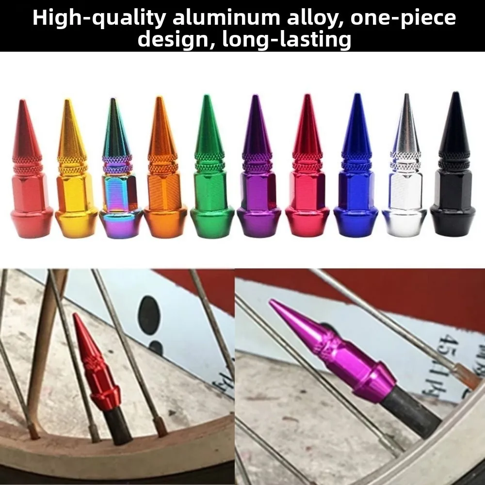 4pcs Universal Car Tires Valve Caps Sharp Pointed Personalized Modifications Pointed Valve Tips Tire Valve Cover