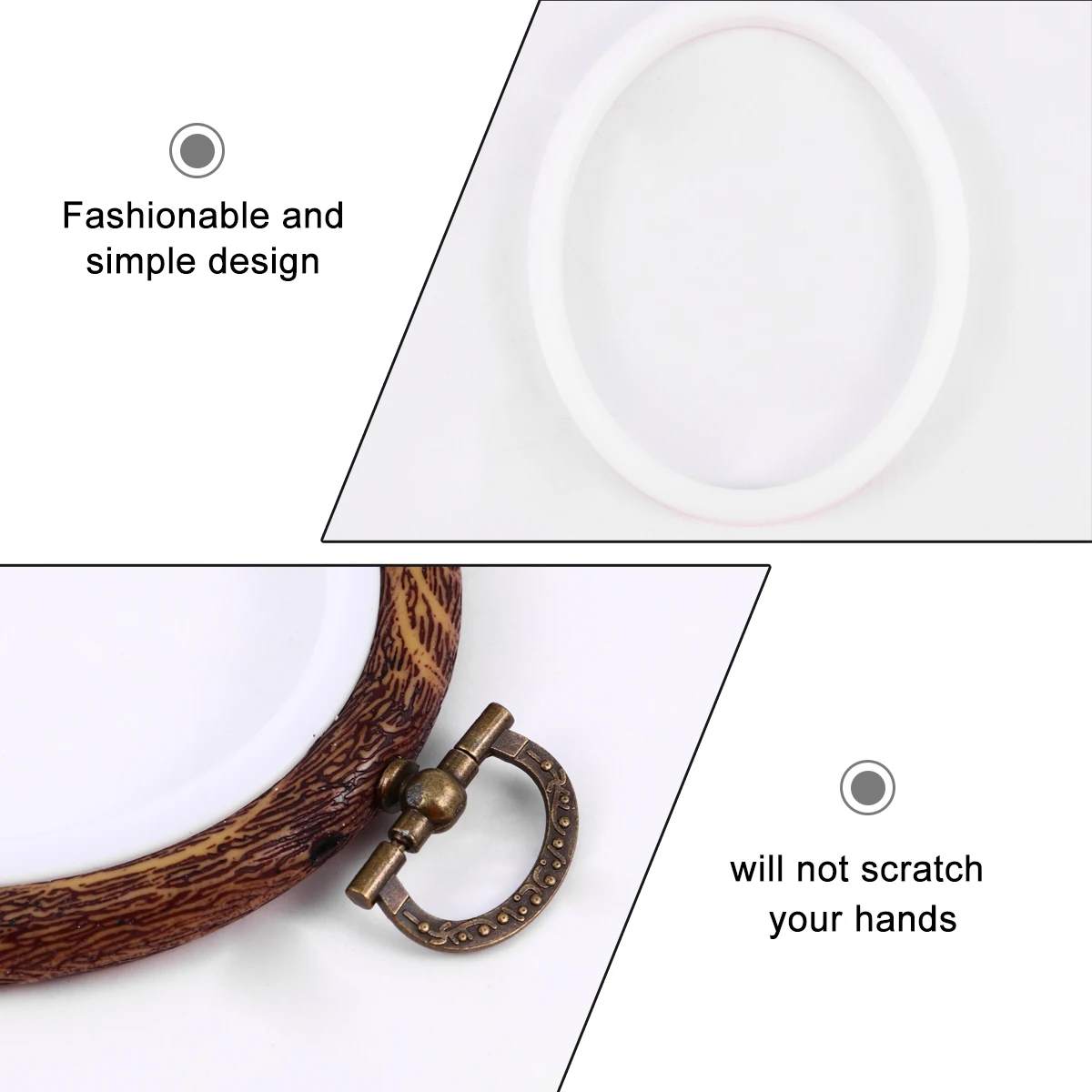 

5Pcs Embroidery Ring Cross-Stitch Circles Lightweight Durable DIY Craft Fabric Painting Embroidery Display Frame