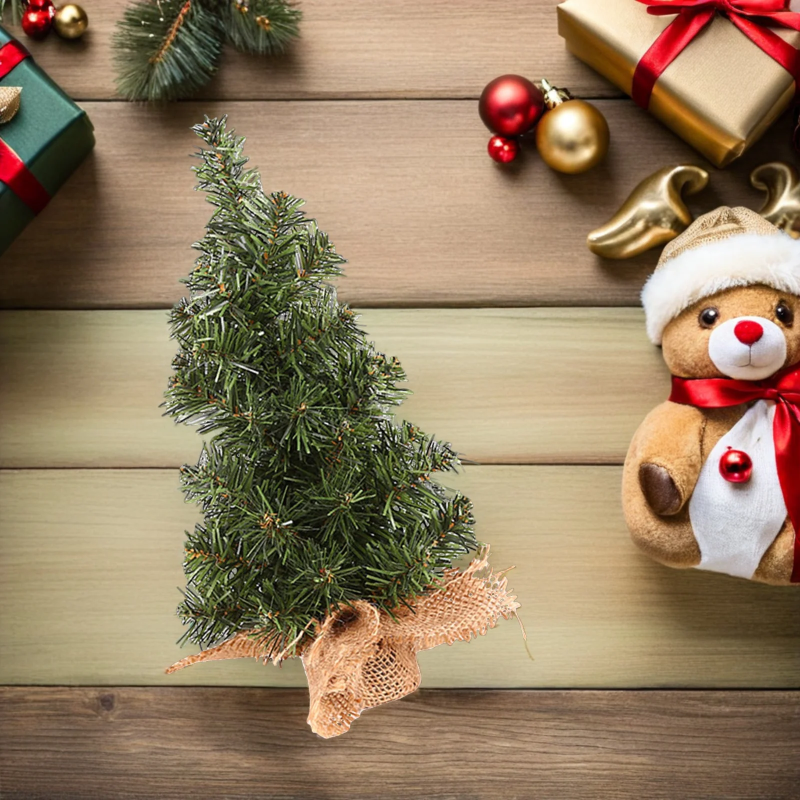 

6Pcs Artificial Christmas Tree 11.8 Inch Mini Pine with Sturdy Base Festive Home Office Table Decoration Mini Tree